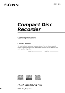 Compact Disc Recorder