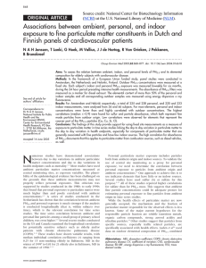 Associations between ambient, personal, and indoor exposure to