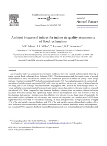 Ambient bioaerosol indices for indoor air quality assessments of