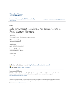 Indoor/Ambient Residential Air Toxics Results in