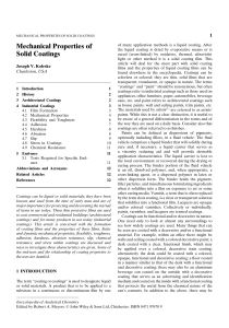 Mechanical Properties of Solid Coatings