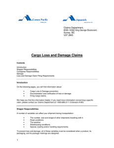 Cargo Loss and Damage Claims