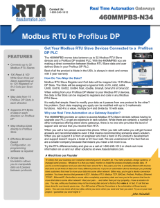 Modbus RTU to Profibus DP