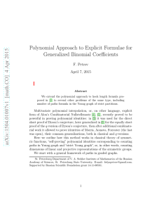 Polynomial Approach to Explicit Formulae for Generalized Binomial