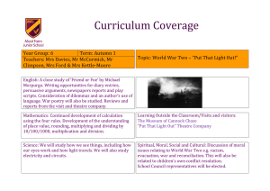 Yr6 Curriculum Coverage Autumn One