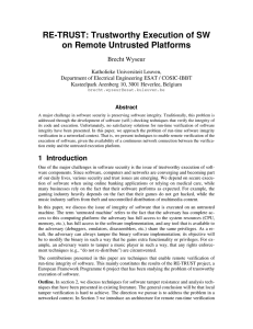 RE-TRUST: Trustworthy Execution of SW on Remote