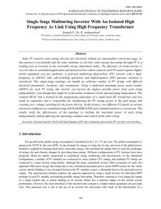 Single Stage Multistring Inverter With An Isolated High