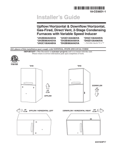 Installer`s Guide Upflow/ Horizontal and Downflow/Horizontal, Gas