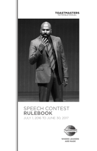 Speech Contest Rulebook - Toastmasters International