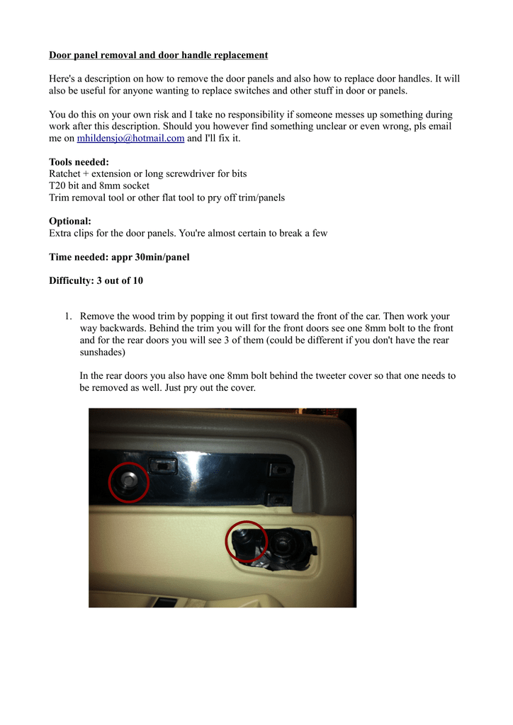 Door Panel Removal And Door Handle Replacement