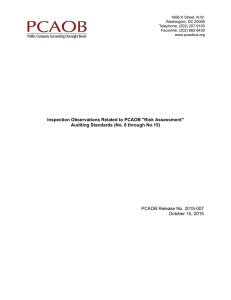 Inspection Observations Related to PCAOB "Risk Assessment