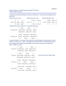 rotation in 3D Cartesian coordinates