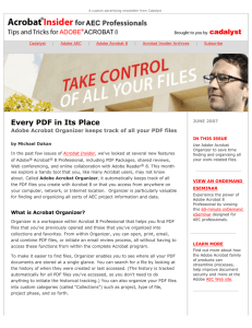 Acrobat Insider: Adobe Acrobat Organizer keeps track of all your