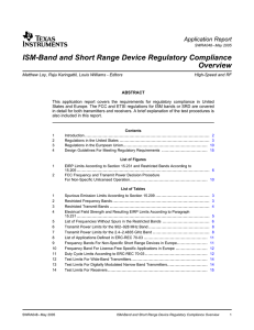 ISM-Band and Short Range Device Regulatory