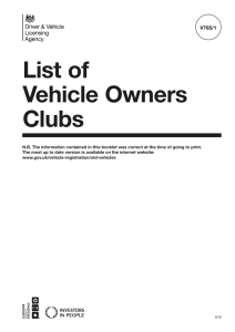 List of Vehicle Owners Clubs