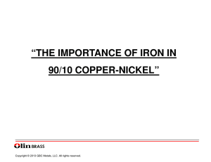 Slide Presentation - The Importance of Iron in 90-10 Copper
