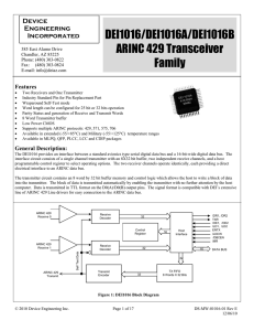 DEI1016/DEI1016A/DEI1016B ARINC 429 Transceiver