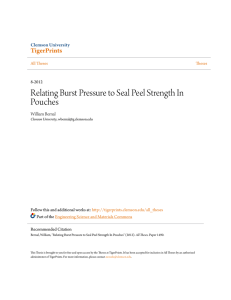 Relating Burst Pressure to Seal Peel Strength In Pouches