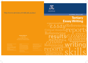 Tertiary Essay Writing - University of Melbourne