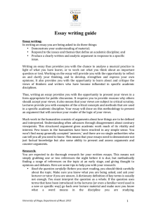 Essay writing guide - University of Otago