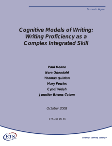 Cognitive Models of Writing