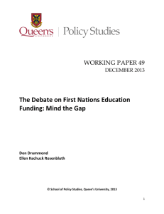 The Debate on First Nations Education Funding