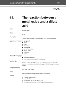 39. The reaction between a metal oxide and a dilute acid