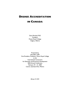 Degree Accreditation in Canada