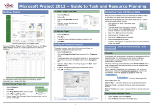 Microsoft Project 2013 – Guide to Task and Resource Planning