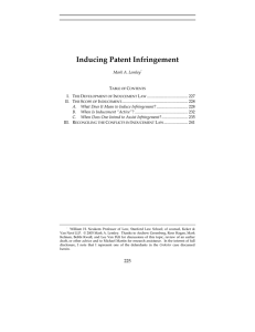 Inducing Patent Infringement