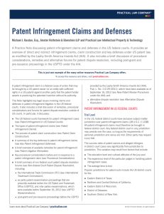 Patent Infringement Claims and Defenses