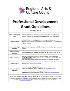 Professional Development Grant Guidelines