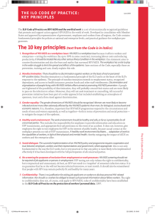 THE ILO CODE OF PRACTICE: KEY PRINCIPLES