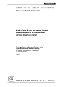 Code of practice on workplace violence in services sectors and