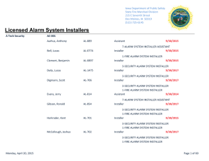 Licensed Alarm System Installers - Iowa Department of Public Safety