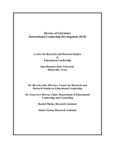 Review of Literature Instructional Leadership Development (ILD)