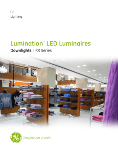 GE Lumination LED Fixtures RX Series Indirect Downlight — Data