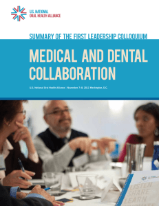 medical and dental collaboration - U.S. National Oral Health Alliance