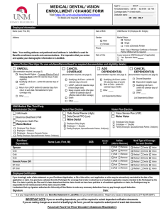medical/ dental/ vision enrollment / change form