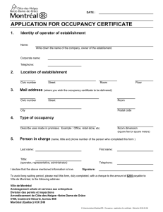 Form – Occupancy certificate