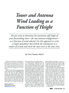 Tower and Antenna Wind Loading as a Function of Height