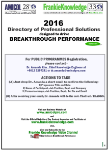 BREAKTHROUGH PERFORMANCE Directory of Professional