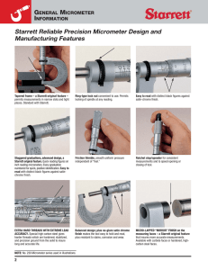 Starrett Reliable Precision Micrometer Design and Manufacturing