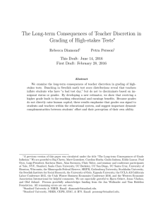 The Long-term Consequences of Teacher Discretion in Grading of