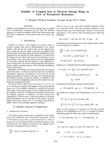 Stability of Trapped Ions in Electron Storage Rings in View of