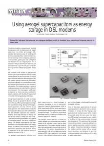 Using aerogel supercapacitors as energy storage in DSL modems