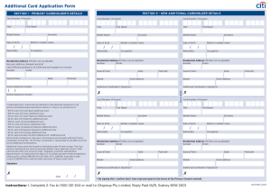 Additional Card Application Form