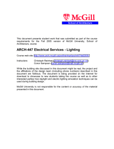 ARCH-447 Electrical Services - Lighting