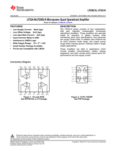 LP324/LP2902 Micropower Quad Operational Amplifier (Rev. C)