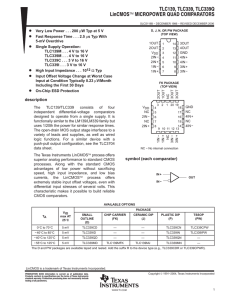 TLC139, TLC339, TLC339Q: LinCMOS MicroPower Quad